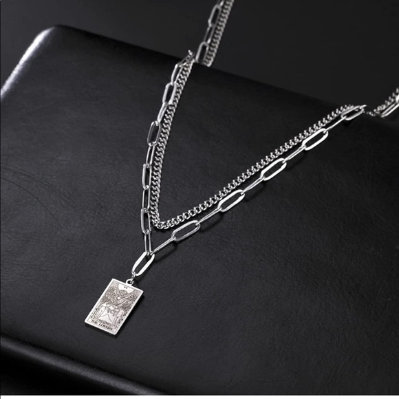 Tarot card layered necklace (SILVER) - Picture 3 of 16